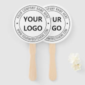 Custom Business Logo Tekst Bedrijf Party Hand Fan Handwaaier (Voorkant en achterkant)