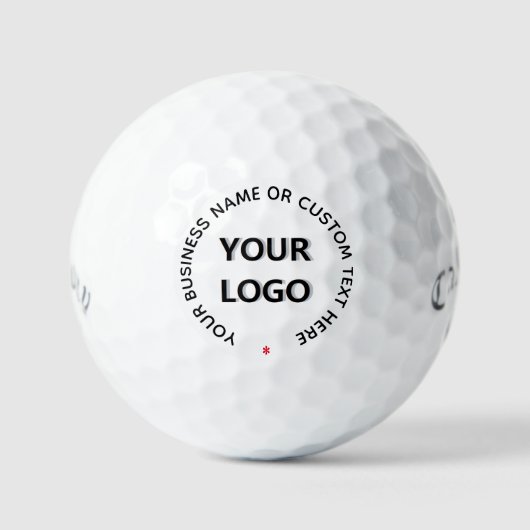 Custom Business Logo Tekst Bedrijf Stempel Golfbal Golfballen (Voorkant)
