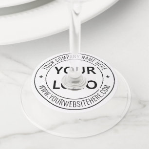 Custom Business Logo Tekst Bedrijf Wijnglas Label