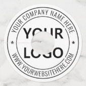 Custom Business Logo Tekst Bedrijf Wijnglas Label (Achterkant)