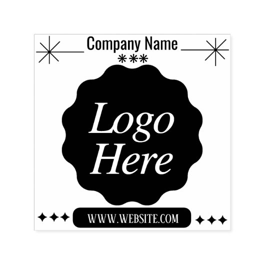Custom Business Logo & tekst eigen Bedrijf Zelfinktende Stempel (Design)