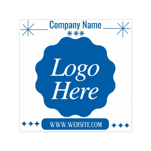 Custom Business Logo & tekst eigen Bedrijf Zelfinktende Stempel (Design)