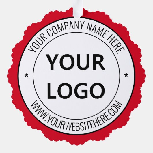 Custom Business Logo Tekst Kerstversiering Kaart (Achterkant)