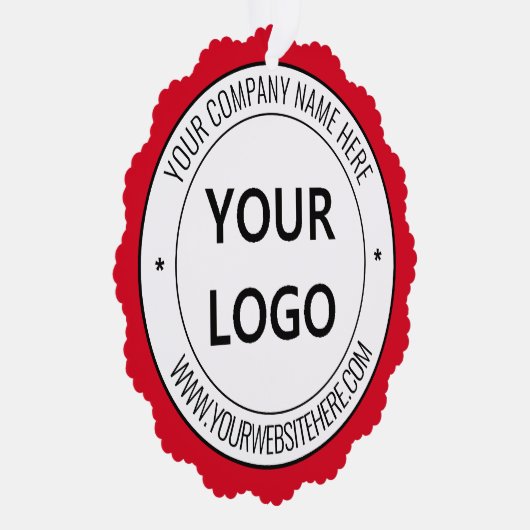 Custom Business Logo Tekst Kerstversiering Kaart (Rechts)