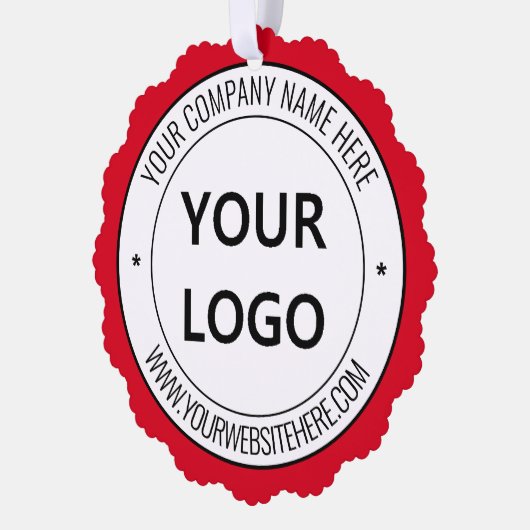 Custom Business Logo Tekst Kerstversiering Kaart (Links)
