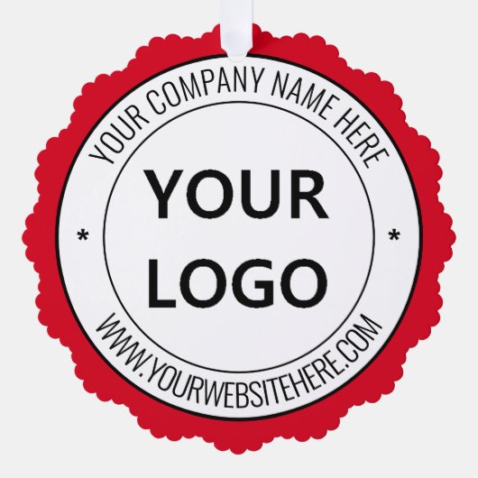 Custom Business Logo Tekst Kerstversiering Kaart (Voorkant)