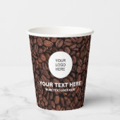 Custom Business Logo Tekst Marketing Koffiebonen Papieren Bekers (Achterkant)