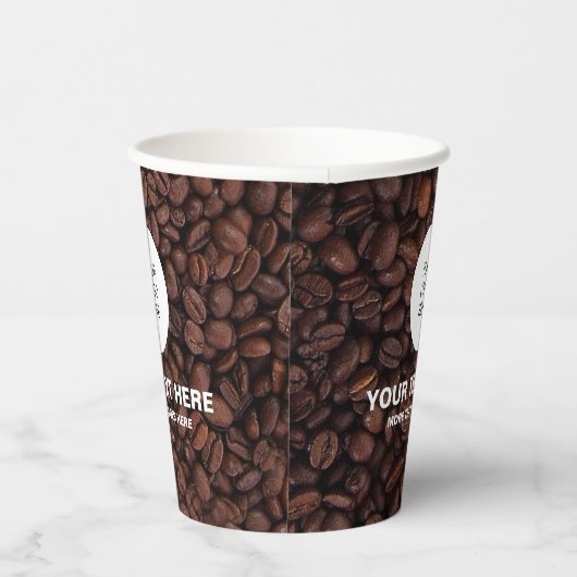 Custom Business Logo Tekst Marketing Koffiebonen Papieren Bekers (Rechts)