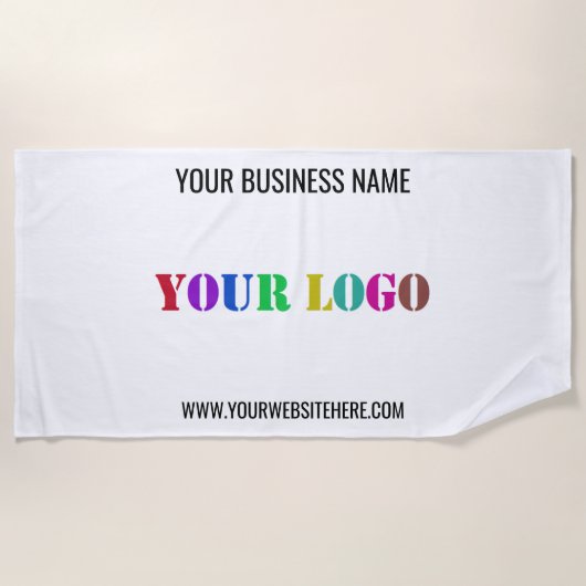 Custom Business Logo Tekst Promotionele strandlake Strandlaken (Voorkant)