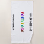 Custom Business Logo Tekst Promotionele strandlake Strandlaken (Voorkant)