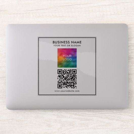 Custom Business Logo Tekst toevoegen QR Code Sjabl Sticker (Computer)
