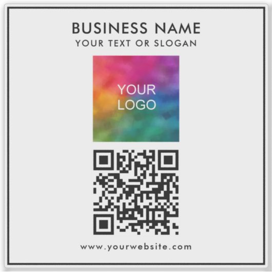 Custom Business Logo Tekst toevoegen QR Code Sjabl Sticker (Voorkant)
