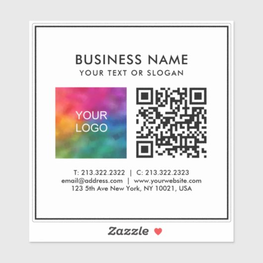 Custom Business Logo Tekst toevoegen QR-code Trans Sticker (Vel)