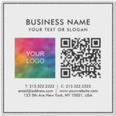 Custom Business Logo Tekst toevoegen QR-code Trans Sticker (Voorkant)