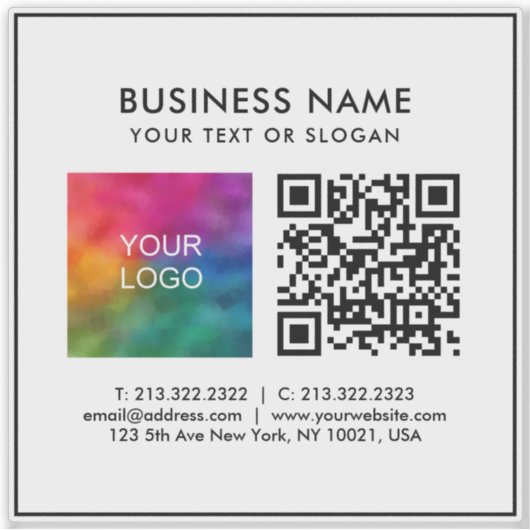 Custom Business Logo Tekst toevoegen QR-code Trans Sticker (Voorkant)