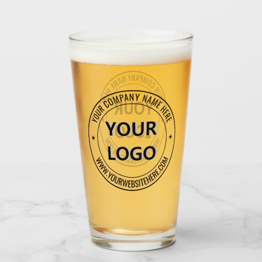 Custom Business Logo Tekst Uw Bedrijf Glas (Voorkant gevuld)