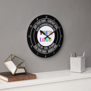 Custom Business Logo Tekst Uw Bedrijf Wandklok