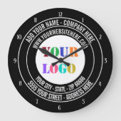 Custom Business Logo Tekst Uw Bedrijf Wandklok (Voorkant)