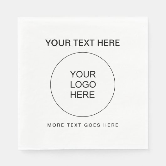 Custom Business Logo Tekst Wit Standaard Luncheon Servet (Voorkant)