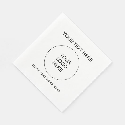 Custom Business Logo Tekst Wit Standaard Luncheon Servet (Hoek)