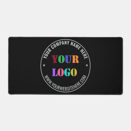 Custom Business Logo Text Branded Desk Mat Example (Voorkant)