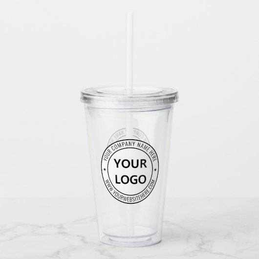 Custom Business Logo Text Company Acryl Tumbler Acryl Drinkbeker (Voorkant)