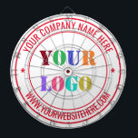 Custom Business Logo Text Company Dart Board Dartbord<br><div class="desc">Aangepaste kleuren en lettertypen - Ontwerp uw eigen dartborden met eenvoudige gepersonaliseerde uw bedrijf Logo en naam Website of aangepaste tekst Professioneel ontwerp Promotionele zakelijke dartbord / cadeau - Voeg uw Logo toe - Afbeelding of foto - QR-code / naam - bedrijf / website of telefoon, e-mail / meer -...</div>