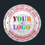 Custom Business Logo Text Company Dart Board Dartbord<br><div class="desc">Aangepaste kleuren en lettertypen - Ontwerp uw eigen dartborden met eenvoudige gepersonaliseerde uw bedrijf Logo en naam Website of aangepaste tekst Professioneel ontwerp Promotionele zakelijke dartbord / cadeau - Voeg uw Logo toe - Afbeelding of foto - QR-code / naam - bedrijf / website of telefoon, e-mail / meer -...</div>
