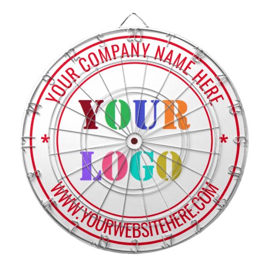 Custom Business Logo Text Company Dart Board Dartbord (Voorkant)