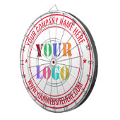 Custom Business Logo Text Company Dart Board Dartbord (Voorkant Rechts)