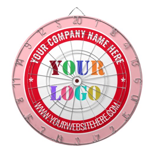 Custom Business Logo Text Dart Board voorbeeld Dartbord (Voorkant)