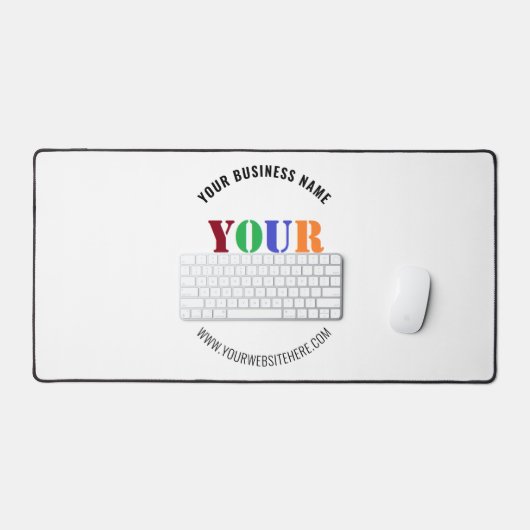 Custom Business Logo Text Desk Mat Kies Kleuren (Keyboard & Muis)