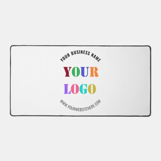 Custom Business Logo Text Desk Mat Kies Kleuren (Voorkant)
