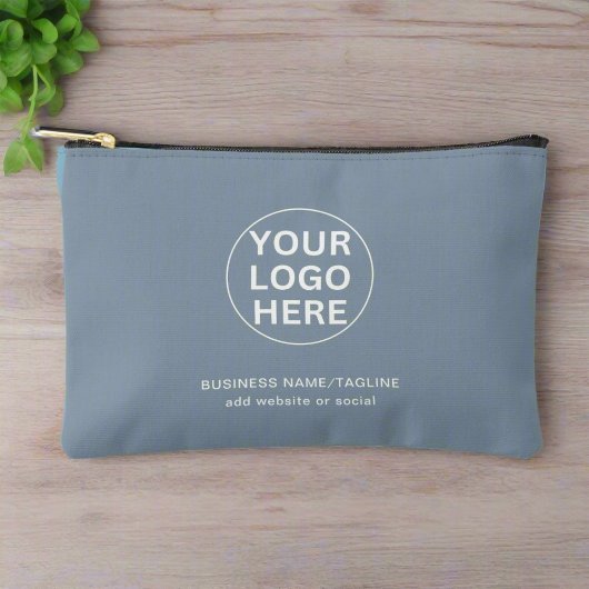 Custom Business Logo & Text l Dusty Blue Branded Etui