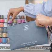 Custom Business Logo & Text l Dusty Blue Branded Etui