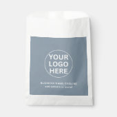 Custom Business Logo & Text l Dusty Blue Merk Bedankzakje (Voorkant)