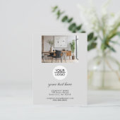 Custom Business Logo & Text Office Briefkaart (Staand voorkant)