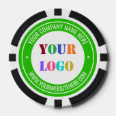 Custom Business Logo Text Poker Chips Uw Kleuren (Voorkant)