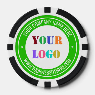 Custom Business Logo Text Poker Chips Uw Kleuren