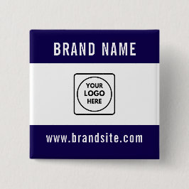 Custom Business Logo Text Promotional Branding Vierkante Button 5,1 Cm