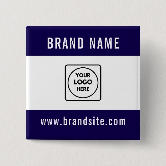 Custom Business Logo Text Promotional Branding Vierkante Button 5,1 Cm (Voorkant)