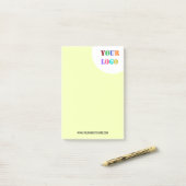 Custom Business Logo Text Sticky Notes Uw kleuren (Op bureau)