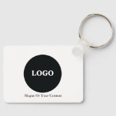 Custom Business Logo – Uw Logo &Slogan toevoegen Sleutelhanger (Voorkant)