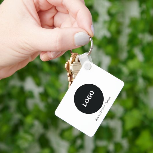 Custom Business Logo – Uw Logo &Slogan toevoegen Sleutelhanger (Hand)