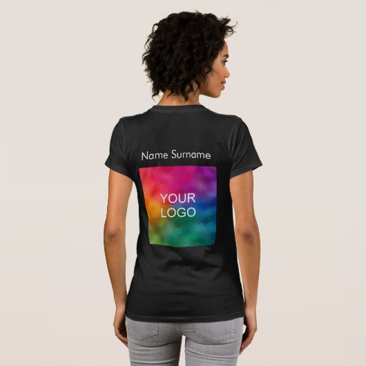 Custom Business Logo Vrouwen Dubbelzijdig afdrukke T-shirt (Achterkant volledig)