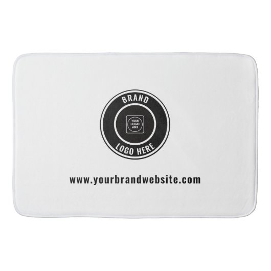 Custom Business Logo & Website Branding Bath Mat (Voorkant)