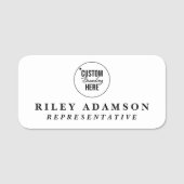 Custom Business Logo White Medewerker Magnetisch Naamplaatje (Voorkant)