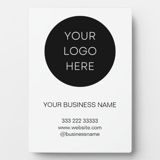 Custom Business Logo wit minimalistisch modern Fotoplaat (voorkant)