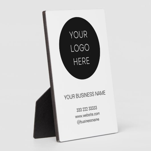 Custom Business Logo wit minimalistisch modern Fotoplaat (Zijkant)