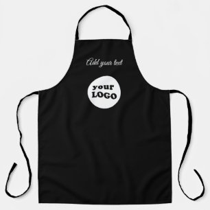 Custom Business Logo Wit Script Eenvoudig Zwart Schort